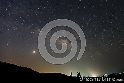 Milky way galaxy with stars and space dust in the universe, Long Stock Photo