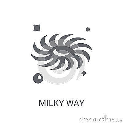 Milky way icon. Trendy Milky way logo concept on white background from Astronomy collection Vector Illustration