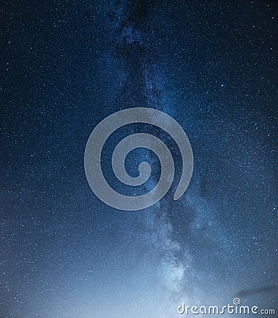 Milky Way. Night sky with stars as a background. Natural compositon at the night time. Stock Photo