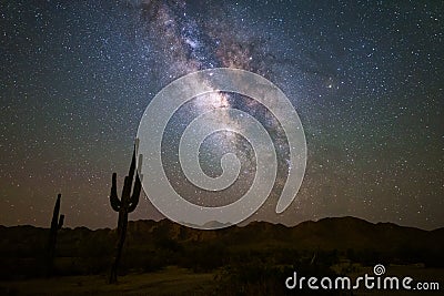 Milky Way in the night sky Stock Photo