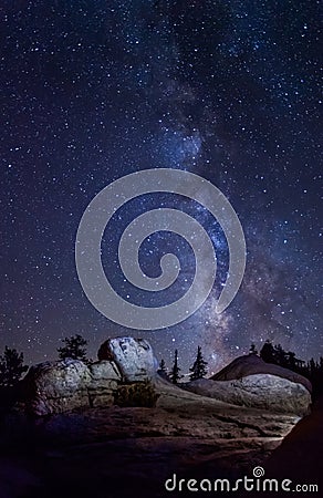 Milky Way at Yosemite National Park Stock Photo