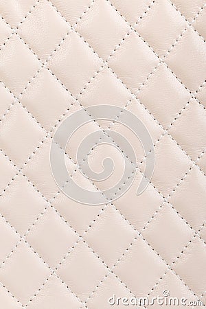 Milky white quilted leather background Stock Photo