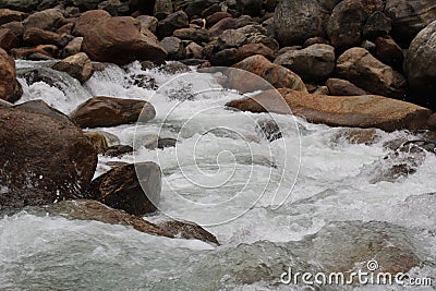 Milky white river floow in high speed Stock Photo