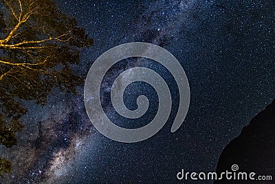 Milkyway and stars in the southern skies, New Zealand Stock Photo