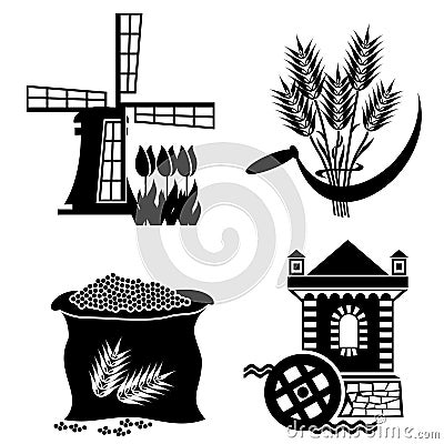 Mill Vector Illustration