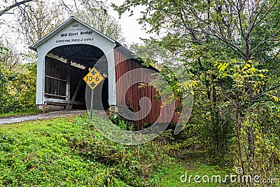 Mill Creek Covered Bridge Parke County Indiana Editorial Stock Photo