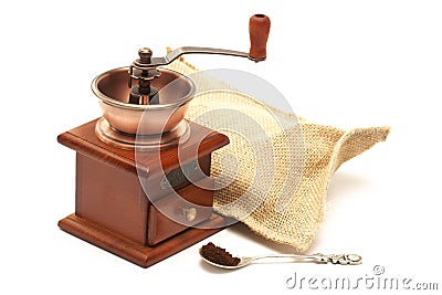 Mill for grinding grain, isolated on a white background Stock Photo