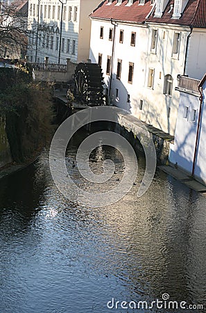 Mill wheel in the center of Prague 3580 Stock Photo