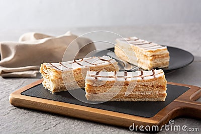 Millefoglie or French mille-feuille Stock Photo