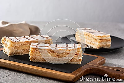 Millefoglie or French mille-feuille Stock Photo