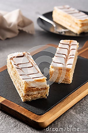 Millefoglie or French mille-feuille Stock Photo