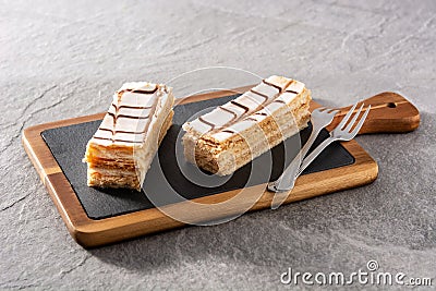 Millefoglie or French mille-feuille Stock Photo