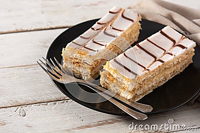 Millefoglie or French mille-feuille Stock Photo