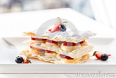 Millefoglie Italian dessert Stock Photo