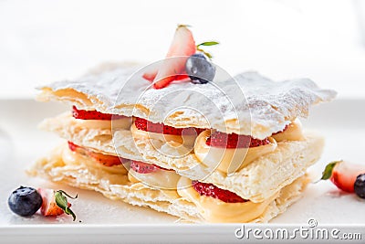 Millefoglie Italian dessert Stock Photo