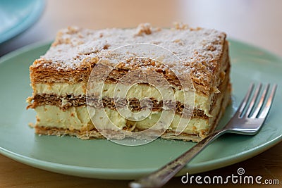 Millefoglie or mille-feuille pastry on a plate Stock Photo