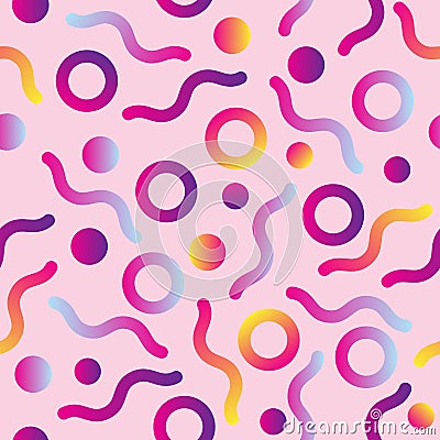 Millenial Pink Abstract Colorful Geometry Seamless Pattern Vector Illustration