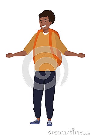 Millenial student young smiling isolated Vector Illustration