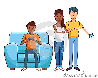 Millennial people gaming party Vector Illustration