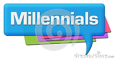 Millennials Blue Colorful Comment Symbol Stock Photo