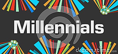 Millennials Dark Colorful Elements Background Stock Photo