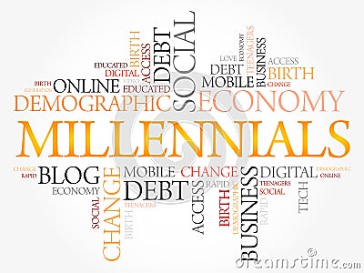 Millennials Word Cloud Stock Photo