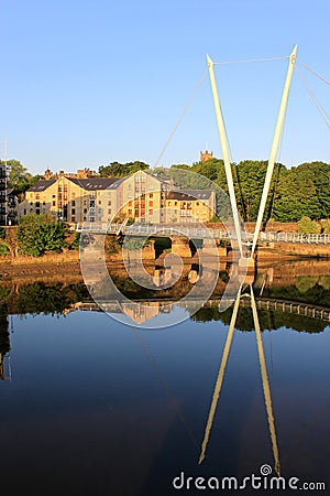 Millennium bridge over River Lune, Lancaster Stock Photo