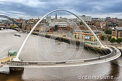 Millennium Bridge on the Quayside of Gateshead Editorial Stock Photo