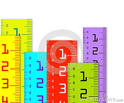 Millimeter and inch rulers Stock Photo