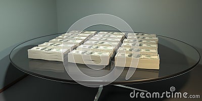 Million dollars. 3D illustration Cartoon Illustration