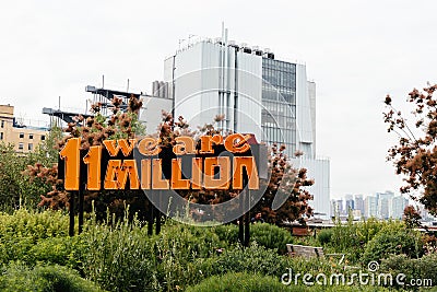 We are 11 million neon sign in High Line Editorial Stock Photo