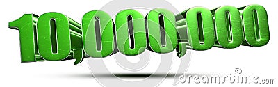 10 million numbers 3d.with Clipping Path. Stock Photo