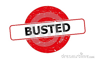 Busted stamp on white Stock Photo