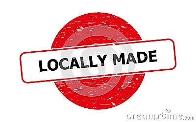 Locally made stamp on white Stock Photo