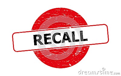 Recall stamp on white Stock Photo