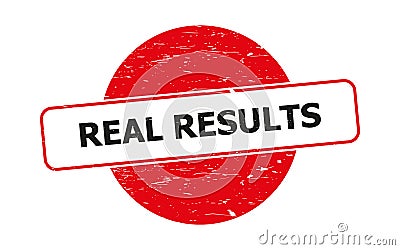 Real results stamp on white Stock Photo