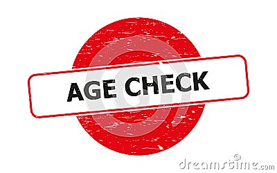 Age check stamp on white Stock Photo