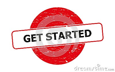 Get started stamp on white Stock Photo