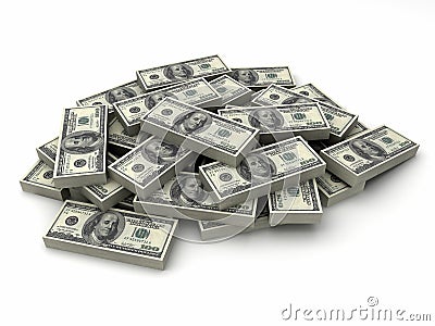 Millions dollars in a stack of $100 bills Stock Photo