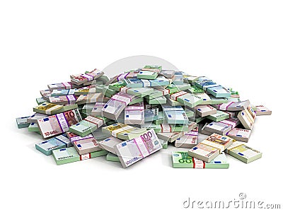 Millions of Euros Stock Photo