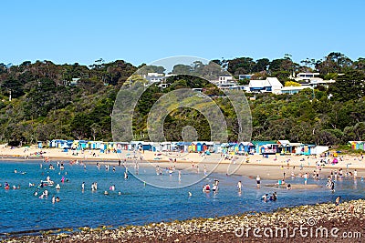 Mills Beach in Mornington Stock Photo