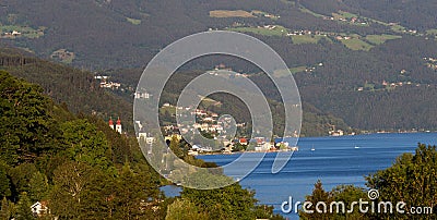Millstatt city on Millstatter see, lake in Carinthia, south Austria Stock Photo