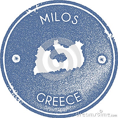 Milos map vintage stamp. Vector Illustration