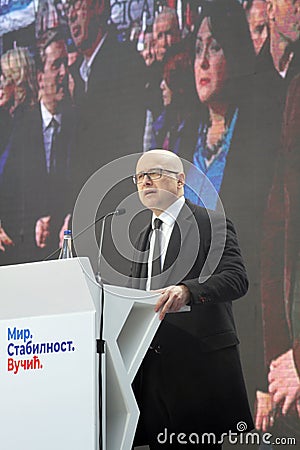 Milos Vucevic, the vice president of the SNS Editorial Stock Photo