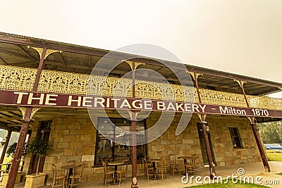 Milton The Heritage Bakery During the Bushfires Editorial Stock Photo