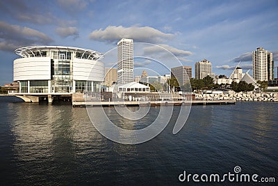 Milwaukee seen from Lakefront Stock Photo