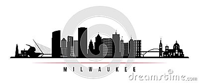 Milwaukee skyline horizontal banner. Vector Illustration