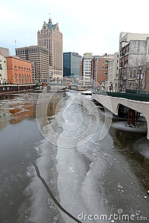 Milwaukee skyline, located on Lake Michigan in Wisconsin, USA, Editorial Stock Photo