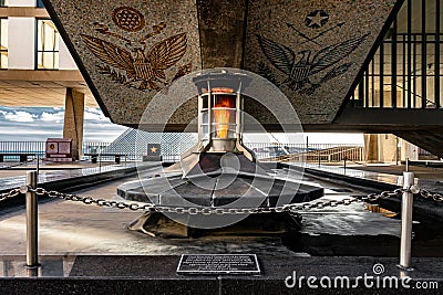 Milwaukee War Memorial Eternal Flame Editorial Stock Photo