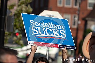 Republican Debate Protester Sign Editorial Stock Photo